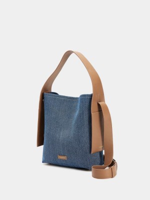 Women's's Songmont Drippy Medium Tote Bags Blue | EUS1823IB